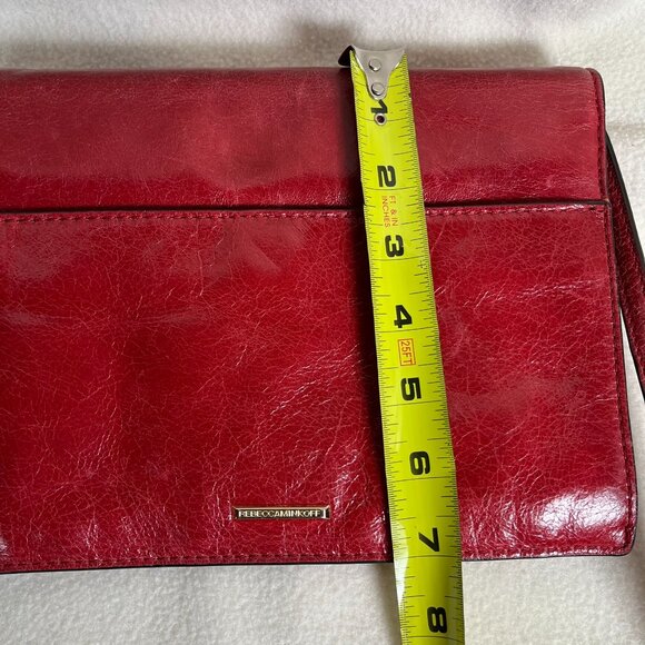 Rebecca Minkoff Red Grained Leather Adjustable Size Strap Crossbody Bag - Picture 12 of 15